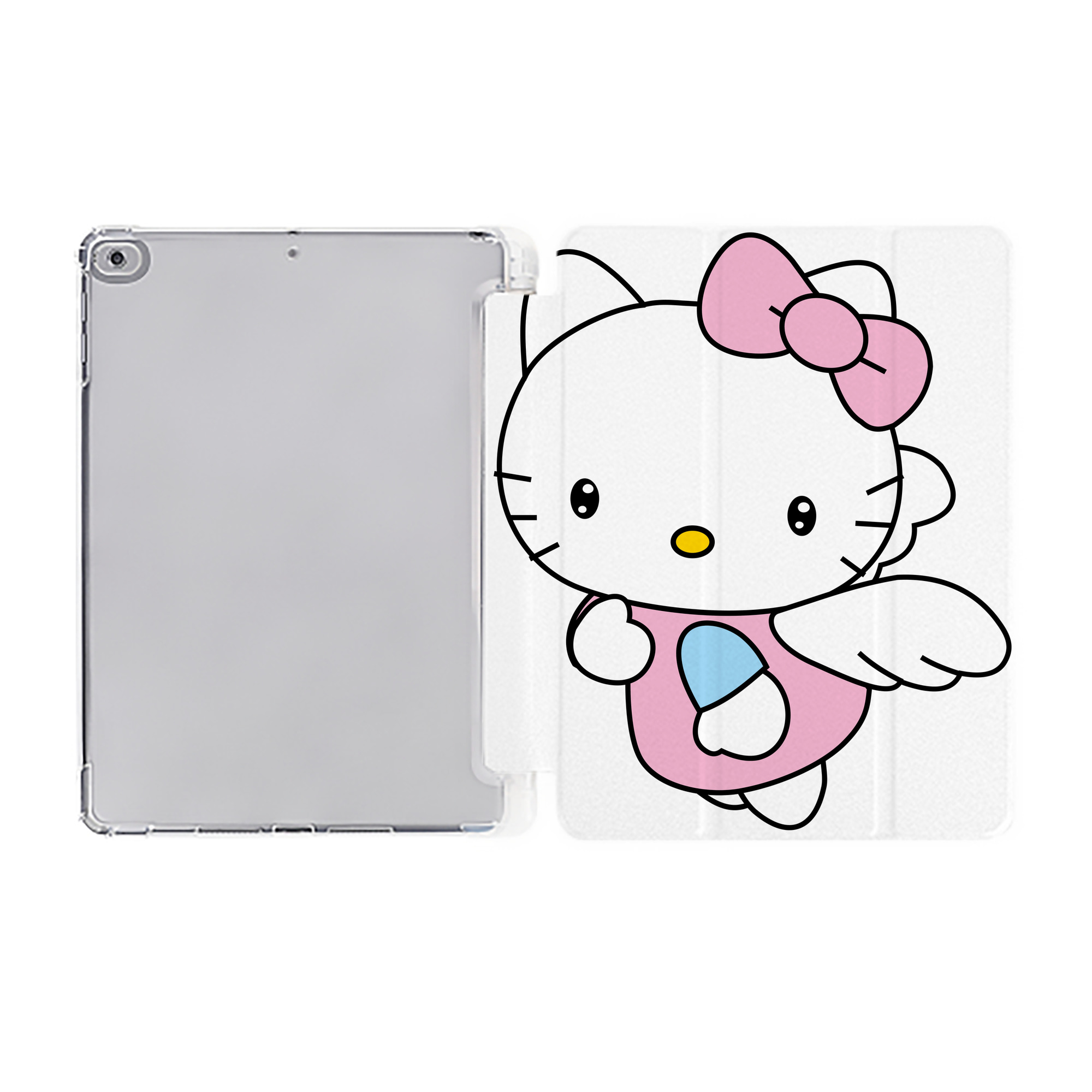 （画像用） Hello Kitty ハローキティ IPad ケース ペン収納付き 三つ折りスタンド PUレザー×シリコン 対応機種9.5/10.5/10.9インチ